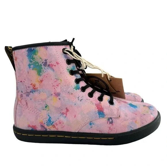 Dr. Martens Sheridan Pink Confetti Suede Lace-Up Boots Women’s Size 8 NEW!! - Picture 5 of 16